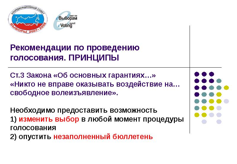 Принципы голосования. Технологии и принципы голосования.