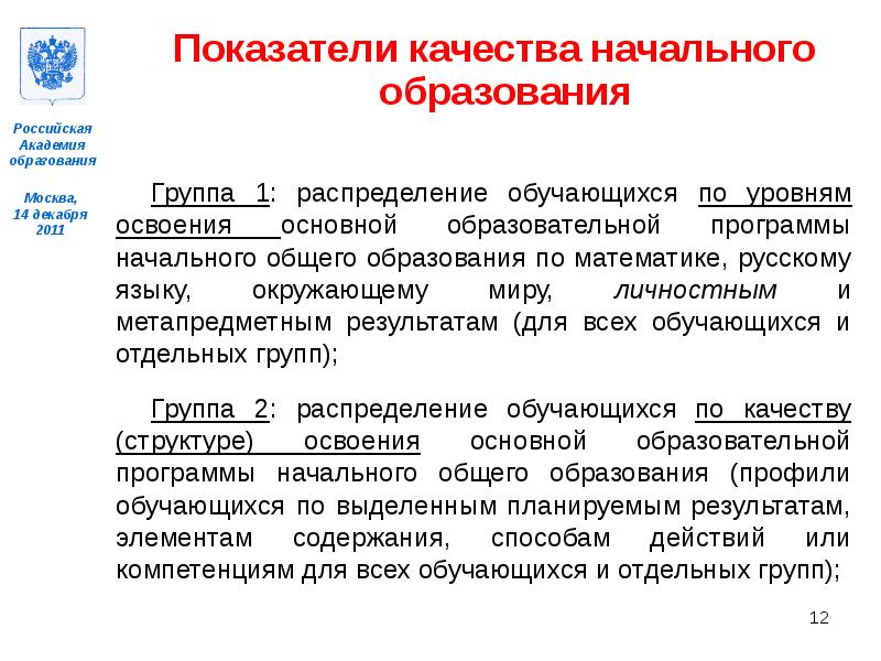 Методологические основы начального общего образования