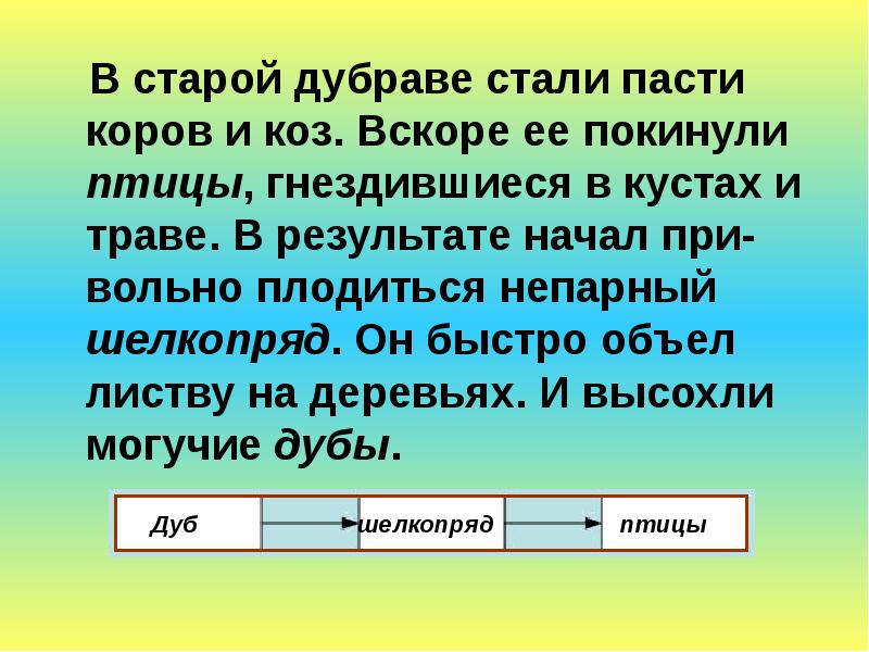 Объел предложение. В старой Дубраве стали пасти коров и коз карточка 1.