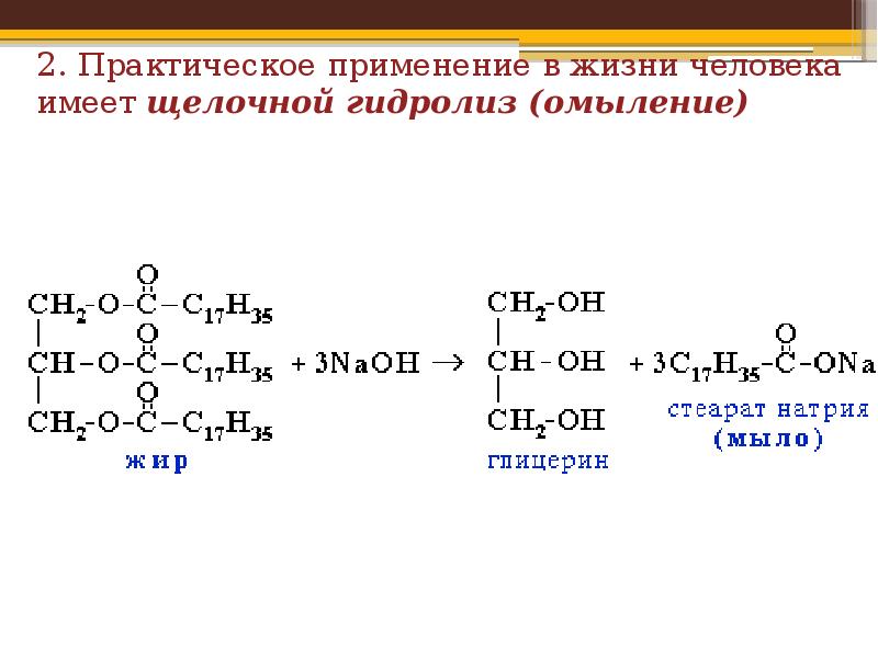 Презентация гидролиз жиров