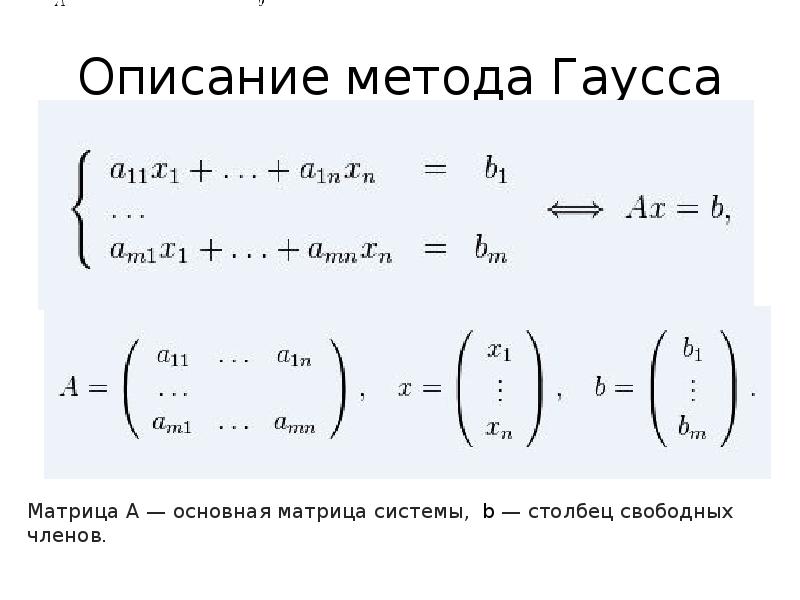 Метод жордана гаусса презентация