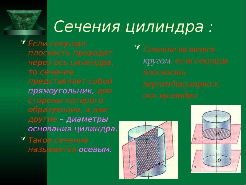 Диаметр сечения цилиндра