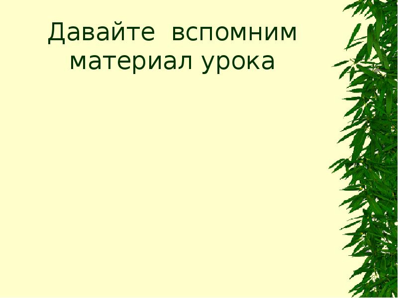 Давайте вспомним материал урока Давайте вспомним материал урока