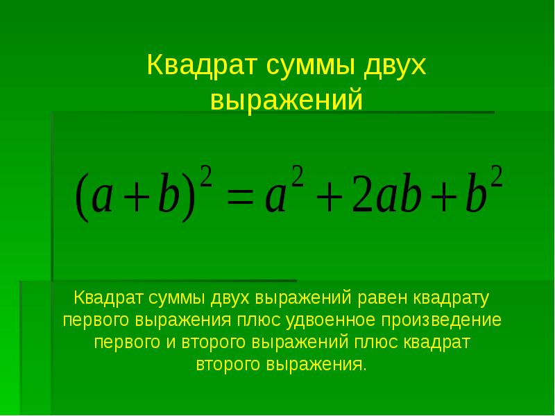 Б плюс б равно. Квадрат суммы. Формулировка квадрата суммы. Формула квадрата суммы двух выражений. А В квадрате плюс б в квадрате.