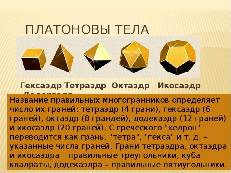 Платоновы тела проект