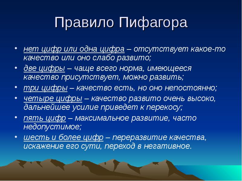 Правило качества. Правило Пифагора. Золотое правило Пифагора. Даты в докладе. Доклад по датам.