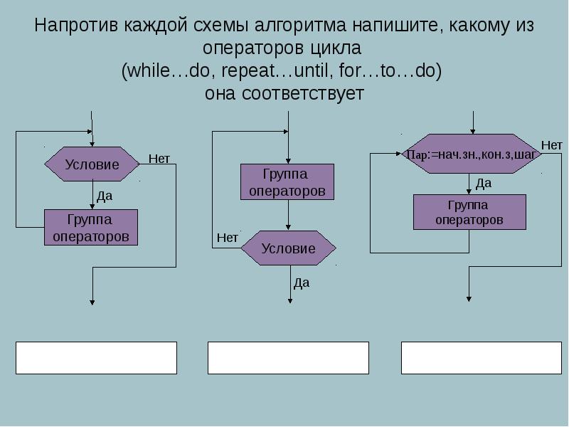 Цикл вайл блок схема