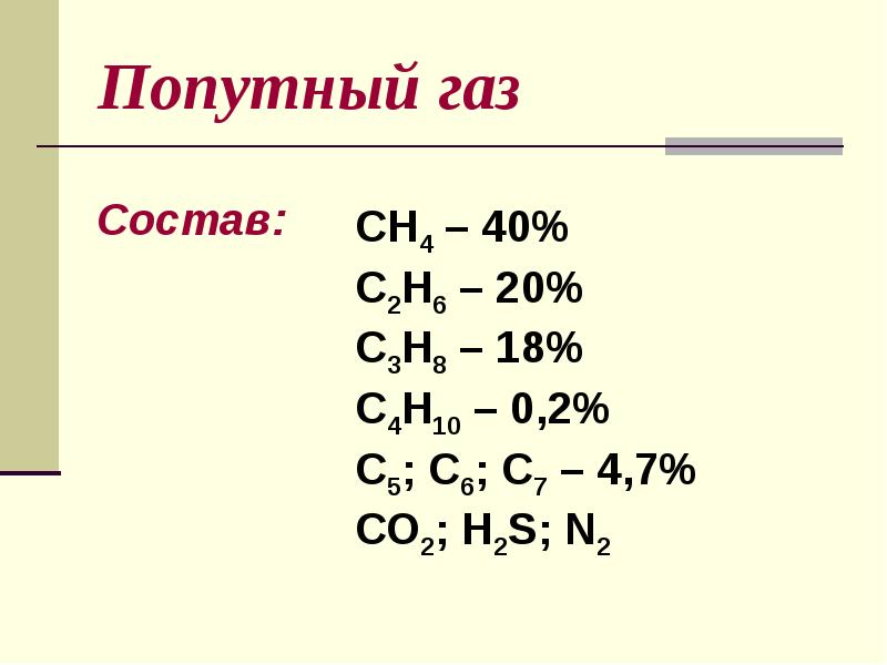 Объемный состав газа