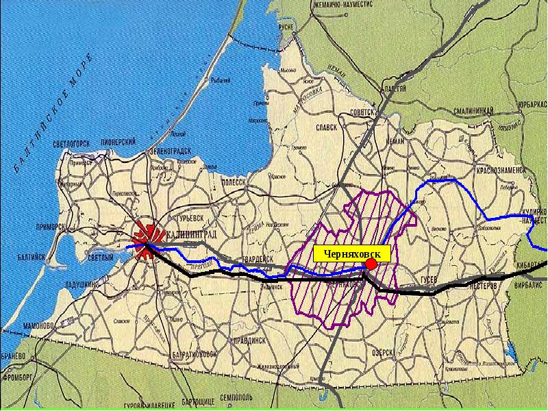 Карта калининградской области черняховского района калининградской области