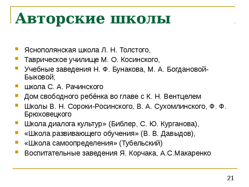 Авторский характер. Авторские школы. Примеры авторских школ. Авторские школы презентация. Современные авторские школы.