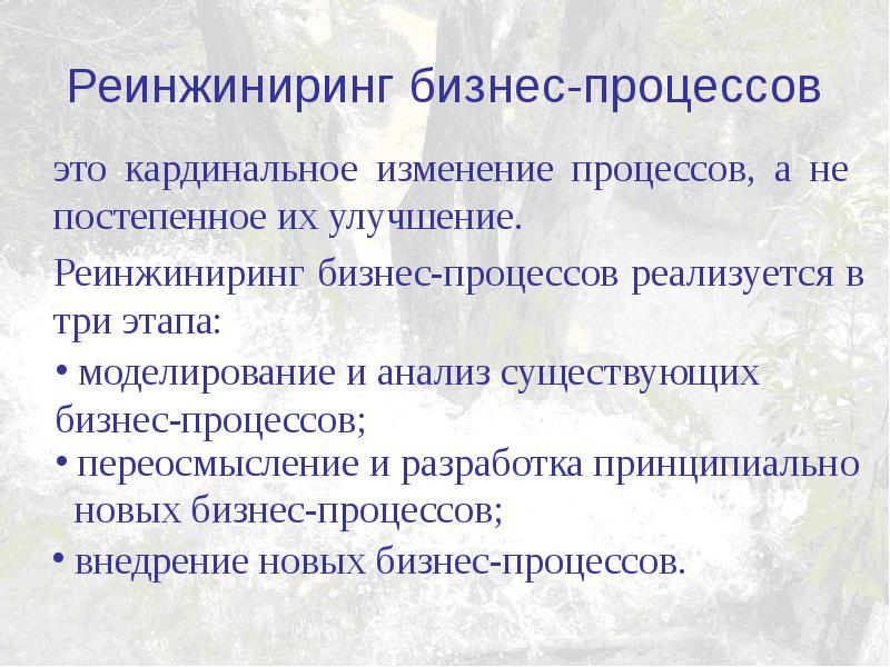 Условия реинжиниринга