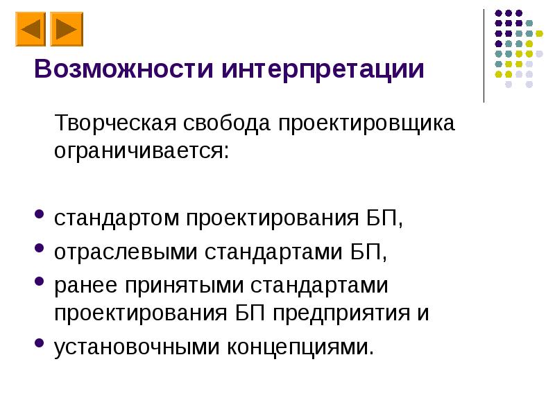 Стандарты проектирования. Творческая интерпретация это. Возможности интерпретации. Что устанавливает стандарт проектирования?.