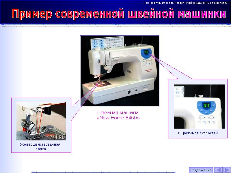 Технология 10. Швейная машина Нью хоум 8460. Сообщение о современных швейных машинах. Современные Швейные машины доклад. Информационных технологий на швейной промышленности.