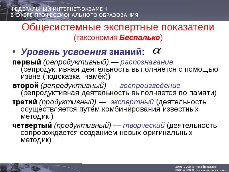 Результаты федерального. Таксономия Беспалько. Беспалько уровни усвоения знаний. Таксономия в.п.Беспалько. Уровень таксономии Беспалько.