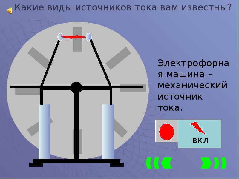 На рисунке изображен механический источник тока