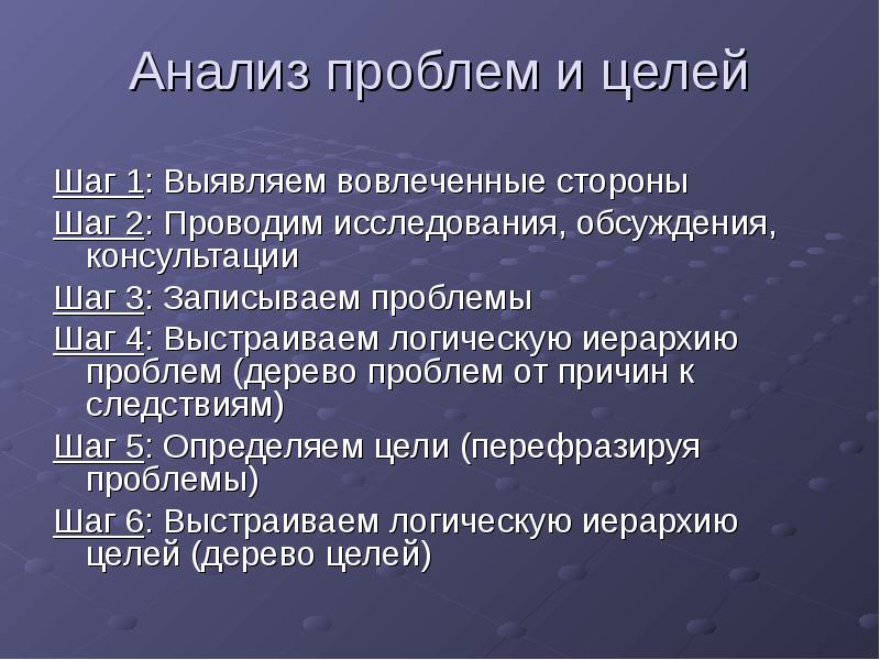 Низкие цели. Анализ вовлеченных сторон. Цель исследования дискуссии. 3 Проблемы и 3 цели. Записываю проблемы.