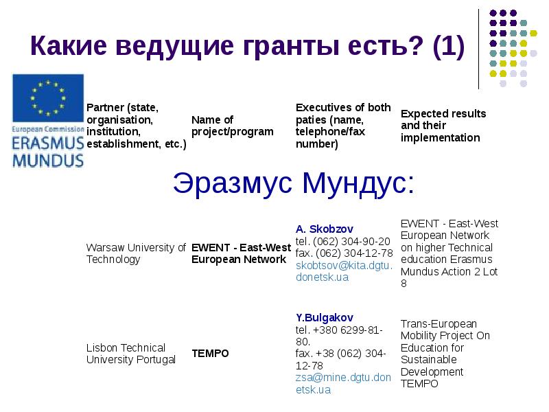 Презентация по грантам