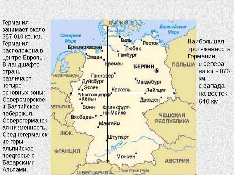 Карта северной германии