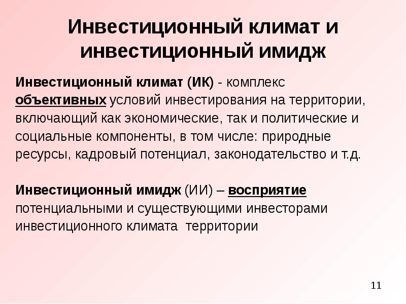 Инвестиционный климат презентация