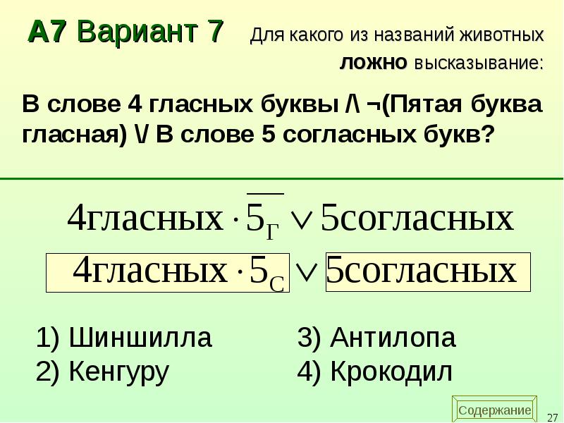 Для какого из приведенных имен ложно высказывание