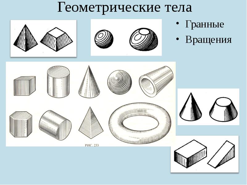 Геометрические тела и их изображение 5 класс