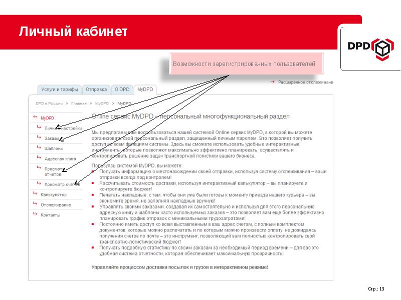 Зарегистрировавшиеся пользователи. DPD личный кабинет. Создать личный кабинет DPD. Личный кабинет презентация. Онлайн-сервис MYDPD.