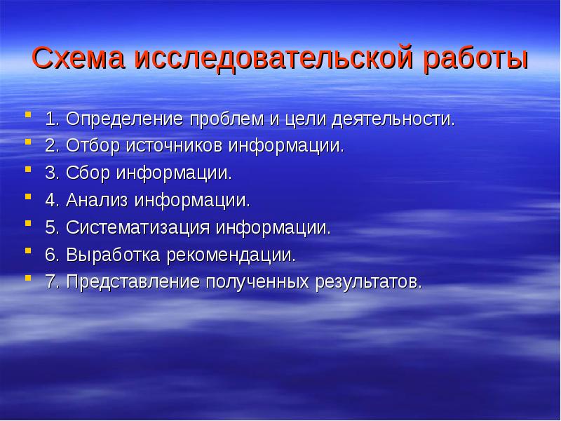 Схема исследовательской деятельности