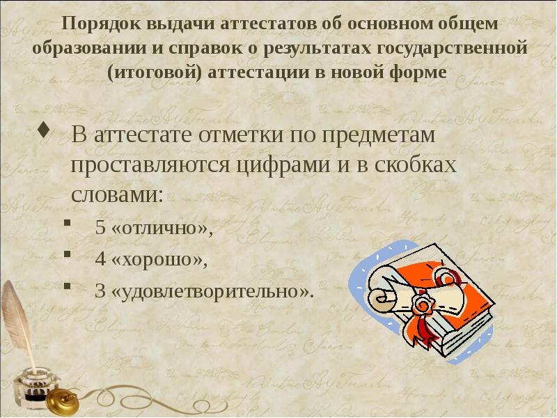 Выдача аттестата 9 класс