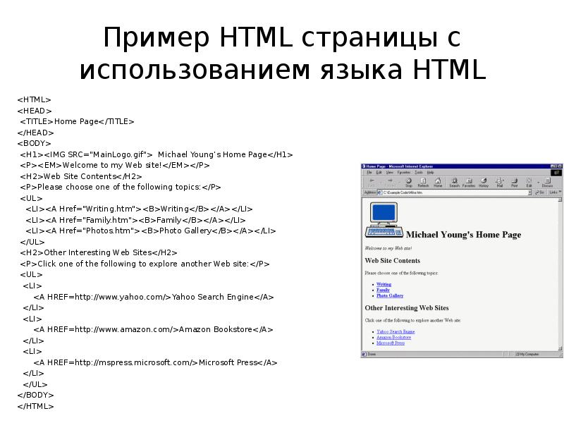 Проект на тему создание сайта на языке html