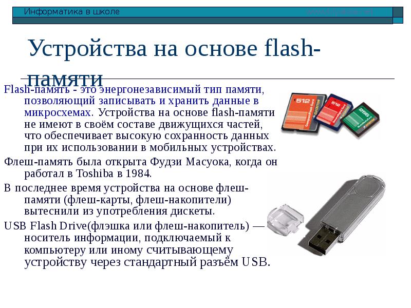 Накопитель данных. Устройства на основе Flash-памяти. Устройство флеш карты. Флеш память носители информации. Кто создал флеш память.