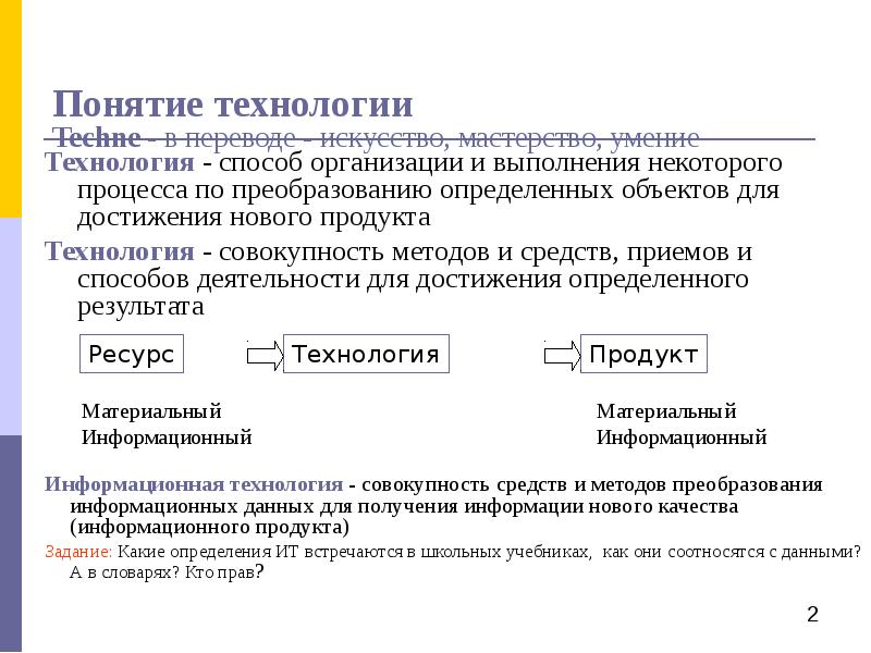 1 понятие технологии