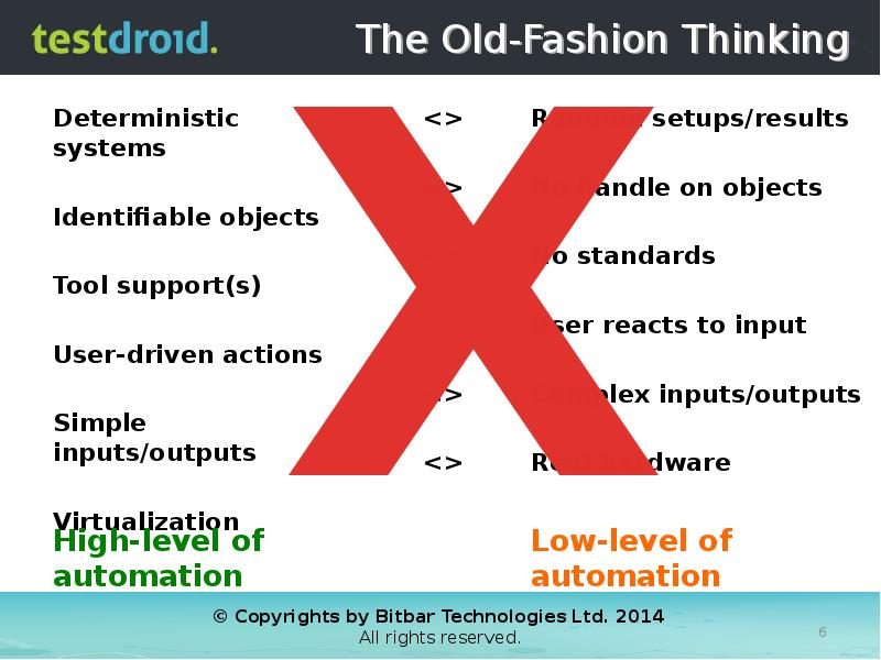 The Old-Fashion Thinking Deterministic systems  Identifiable objects  Tool support(s)
