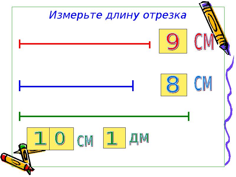 1 измерение отрезков