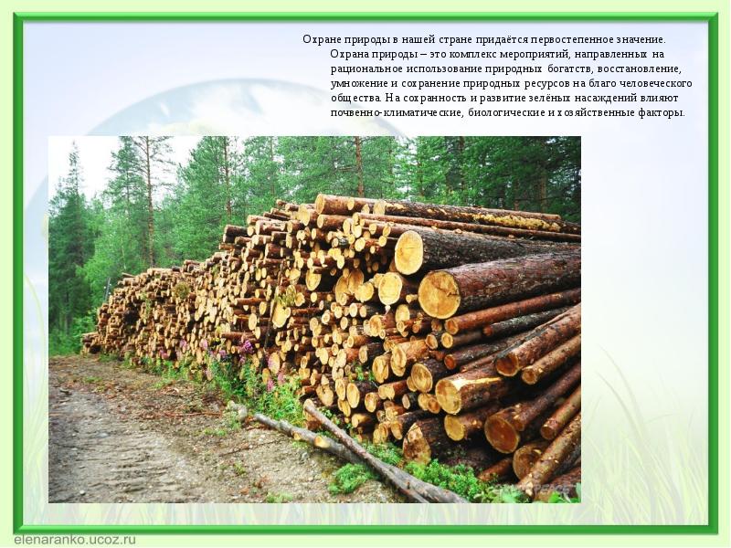 Используется и в качестве природного. Рациональное лесопользование. Лесных ресурсов. Охрана природы. Охрана лесных ресурсов в России.