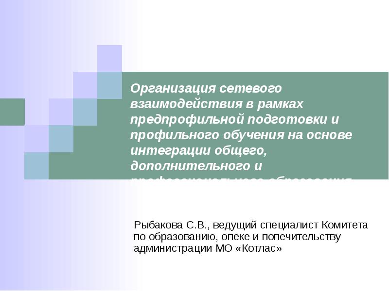 Воспитательный проект в рамках сетевого взаимодействия