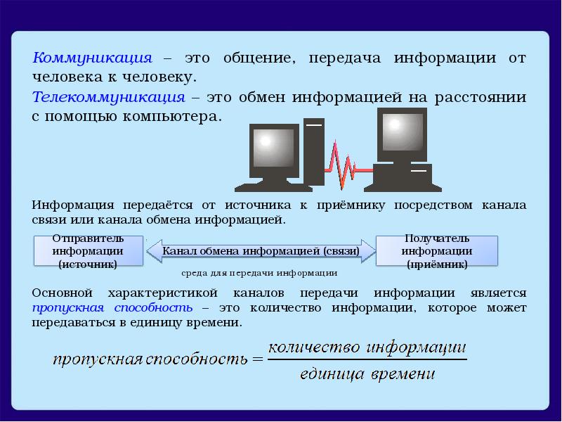 Способы передачи информации