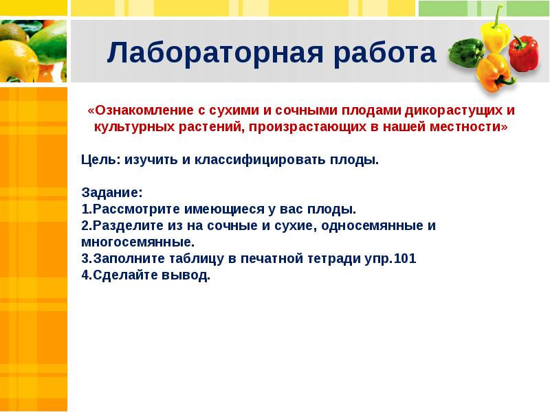 Плоды презентация 6 класс пасечник