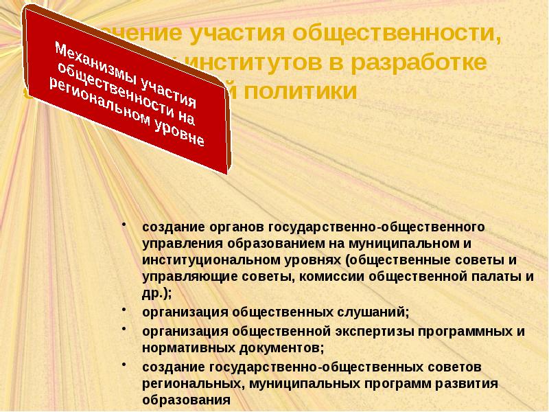 Обеспечение участия. Формы участия общественности в управлении образованием. Участие общественности в управлении образовательным учреждением. Формы участия в управлении государством и обществом. Участие общественности.