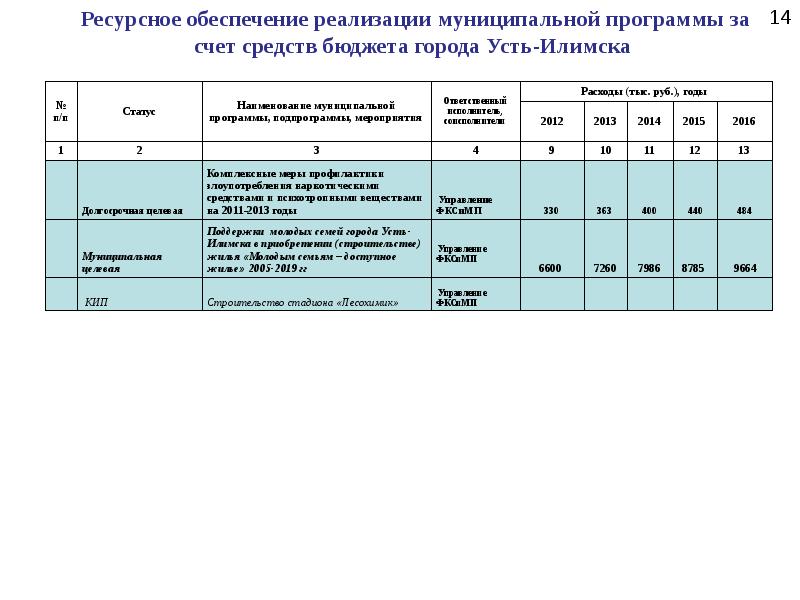 Реализация муниципальной программы