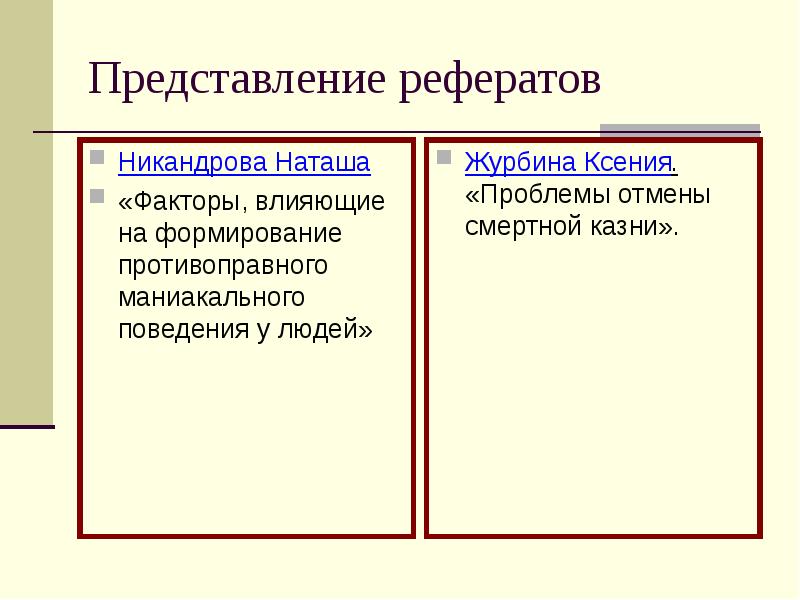 Представление реферата. Структура представления доклада. Форма представления доклада выступления. Порядок представления реферата.