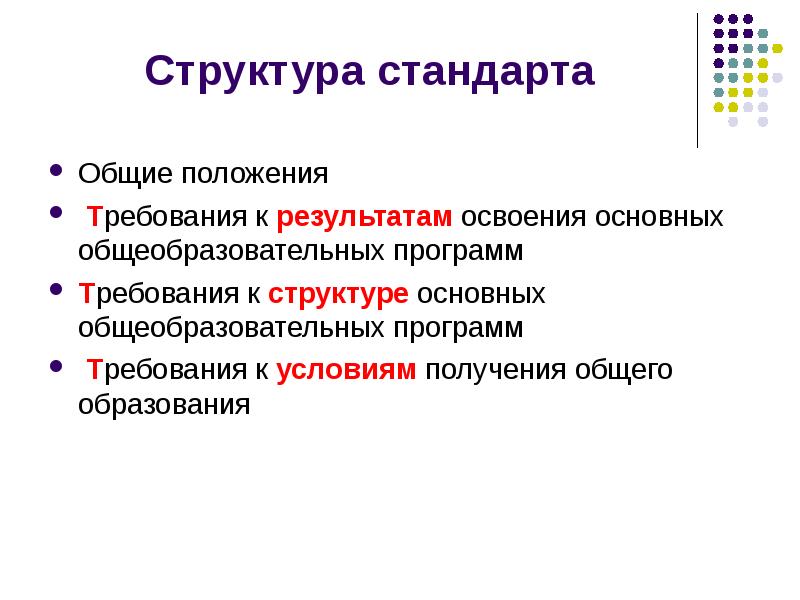 Структура стандарта