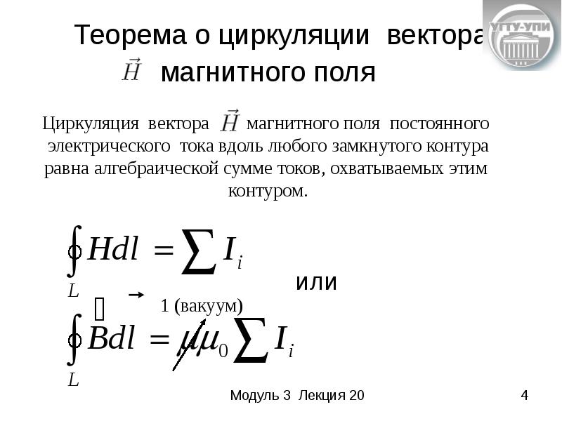 Теорема о циркуляции в вакууме