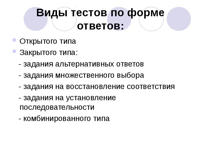 Содержание проекта это тест с ответами