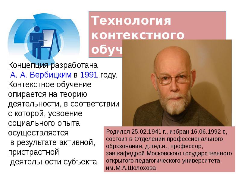 Теория контекста. «Технология знаково-контекстного обучения а.а. Вербицкого».. Технология контекстного обучения. Контекстное обучение Вербицкий. Технология знаково-контекстного обучения.