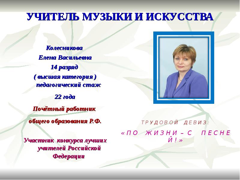 Публичная презентация учителя начальных классов на конкурс лучших учителей