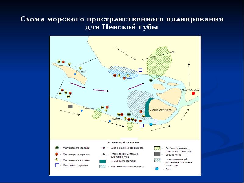 Карта глубин невской губы