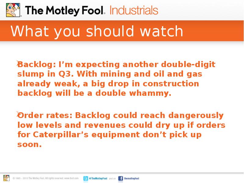 What you should watch
Backlog: I’m expecting another double-digit slump What you should watch
Backlog: I’m expecting another double-digit slump