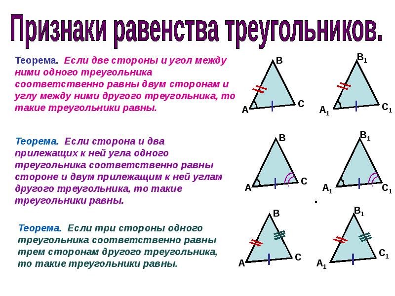 Какие треугольники на рисунке равны и по какому признаку