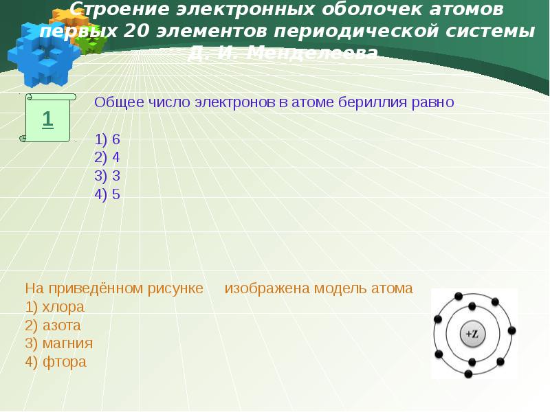 Составьте схемы расположения электронов по энергетическим уровням в атомах хлор азот