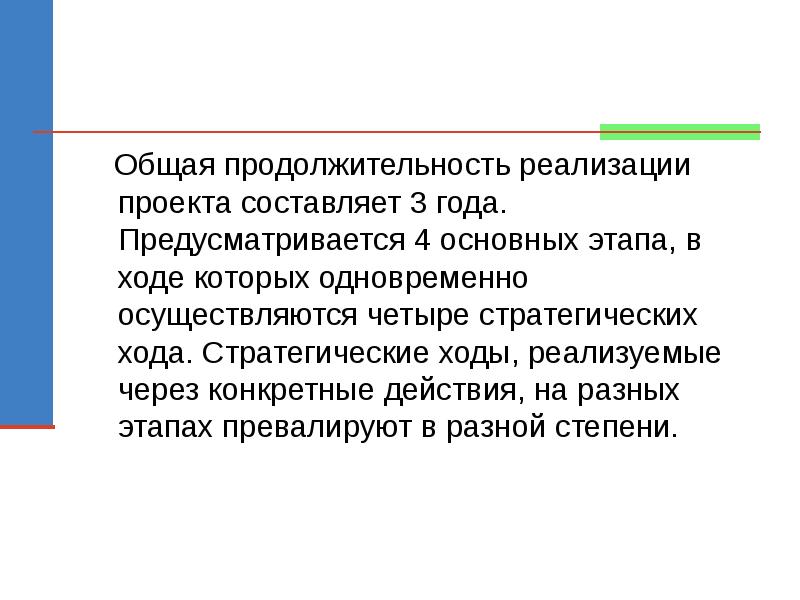 Одновременно проводилась. Стратегический ход. Общая Продолжительность.